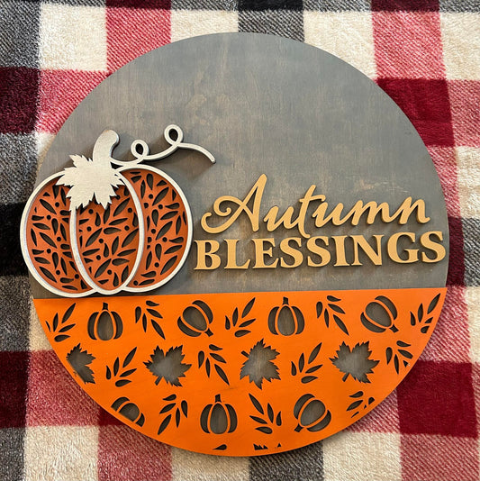 Autumn Blessings Door Hanger