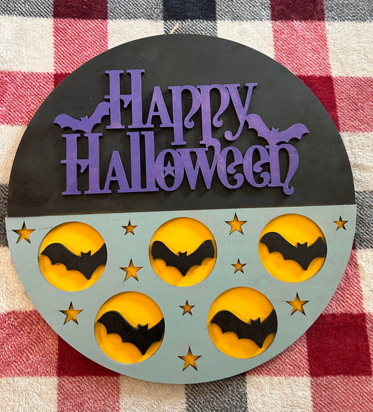 Batty Happy Halloween Door Hanger