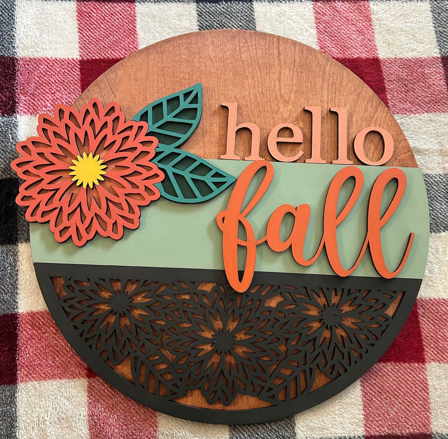 Hello Fall Floral Door Hanger