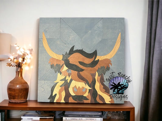 Highland Cow Wall Decor | Personalized | Wedding Gift | Free Shipping