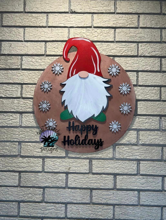 Happy Christmas Gnome Door Hanger